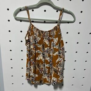 Evereve Womens Floral Logan Smocked Square Neck Top Size S